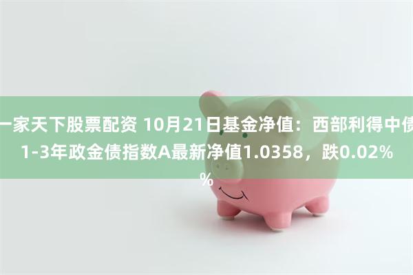 一家天下股票配资 10月21日基金净值：西部利得中债1-3年政金债指数A最新净值1.0358，跌0.02%